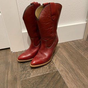 Vintage Frye American Company Red Dingo Boot Size 7.5 from the 70's